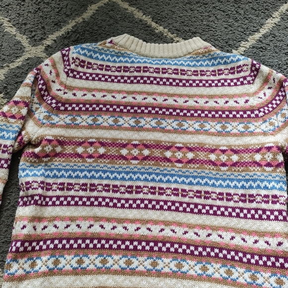 J. CREW ALLOVER FAIR ISLE COTTON PULLOVER SWEATER Crewneck xs - Picture 5 of 7